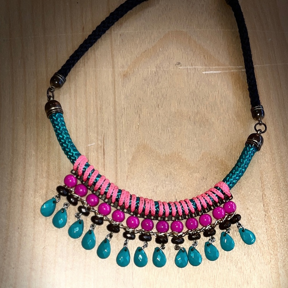 Necklace with plastic beads, dresses up any outfit
